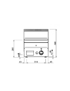 Plancha lisse gaz à poser MBM - en acier inoxydable - 400x510 mm - 5.1Kw_1