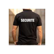 Polo noir imprime securite - Militaires, Gendarmerie, Police et Sécurité_1