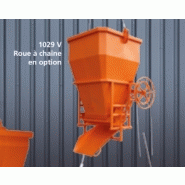 Benne à béton octogonale - goulotte latérale rabattable - levier ou volant - 1029(v) - avec chaînes soudées certifiées_1