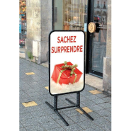Panneau sur ressorts noir - 96x56cm - Plaque aluminium double face_1