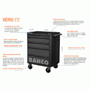 Servante d'atelier BAHCO 7 tiroirs - noir - 216 outils - plateau robuste et verrouillage sécurisé_1