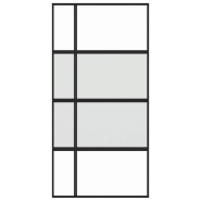 Vidaxl porte coulissante noir 102,5x205 cm verre trempé aluminium 155230_1