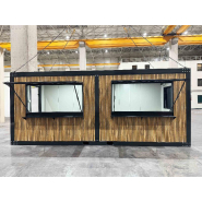 Conteneur de vente modèle IMBISS HOLZ - Isolation thermique - 14.4m² - 3 trappes de vente_1