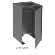 Corbeille publique grande capacité 120L - porte frontale, modularité - KUB acier ou bois_1