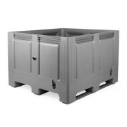 Caisse-palette plastique monobloc étanche - 120x120 cm - Hauteur 76 ou 85 cm - Capacité 795 ou 915 litres - Fond et parois pleins_1