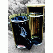 Corbeille bois ronde anti- pluie RONDIK_1