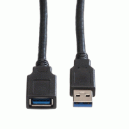 ROLINE Câble USB 3.2 Gen 1 Type A-A, M/F, noir, 1,8 m_1