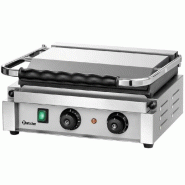Grill contact professionnel Panini-T 1G - Plaques lisses en fonte avec minuterie_1
