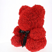 Ours en roses rouge 25x25x32 cm_1