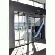 Porte piétonne télescopique LABEL - 200 / 6 vantaux - coulissante - extérieur - détecteur de mouvement - commande manuelle - contrôle d'accès ou digicode_1