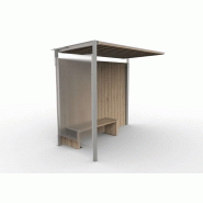 Abri bus nut / structure en acier / bardage en bois / avec banquette / 300 x 149.9 cm_1
