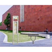 Assis-debout Oslo - Structure en tube acier Ø 76 mm - Assise en tôle d’acier galvanisée perforée - Longueur 900 mm_1