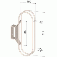 Griffe murale fixe pour cycle - Réf 8204702 - Finition galvanisée - Écartement 50 mm entre arceaux_1