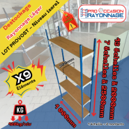 Lot d'étagères PROVOST avec plaque isorel - 9000mm de longueur totale !_1