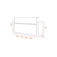 Banque d'accueil Horizon - Façade laquée brillante avec options LED - Design moderne et fonctionnel_1