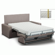 Canapé lit 4 places Levallois Express - Renatonisi 160 cm - Matelas mousse 16 cm - Tête de lit intégrée - Velours taupe_1