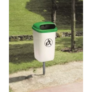 Corbeille publique 50 L - Polyéthylène haute densité - Fixation murale ou sur poteau - Coloris variés - Traitée anti-UV_1