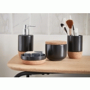 Distributeur de savon en céramique Odemira - noir - design pratique et décoratif_1