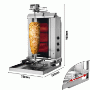 Grill Döner kebab électrique 3 brûleurs max 40 kg mobile - moteur en haut_1