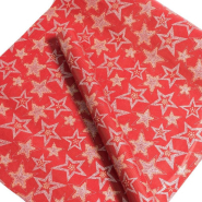 Papier cadeau étoiles dentelles - Papier kraft vergé 60g/m² - 0,70x100m - Rouge traditionnel_1