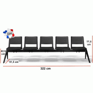 Poutre d'accueil en polypropylène Smash - Sokoa - 5 places_1