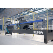 Tronçonneuse à double tête avec mouvement pneumatique, idéal pour couper des barres d'aluminium et de pvc de différentes longueurs et épaisseurs à des angles variés - hera