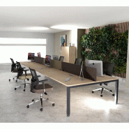 Bureau 6 personnes Tempo - Mobel linea - Anthracite, Chêne moyen , 420_0