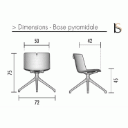 Chaise design Mork avec pied pyramidal - Mobel Linea. - Vert pistache_0
