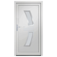 Vidaxl porte d'entrée blanc 88x200 cm pvc 3187921_1