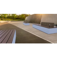 Banc public en béton Dynamic - solide gris ou blanc - dimensions de 1 à 4 mètres_1