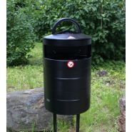 Cendrier poubelle murale ou poteau - 40L - haute résistance anticorrosion et anti-UV_1