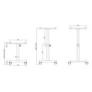 Chariots informatiques Ogilvia - socle Slim-Line 45,7 cm x 35,6 cm (18″ x 14″) - roulettes verrouillables 12,7 cm_1