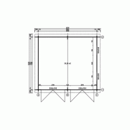 Garage double bois aster / 36.04 m² / toit plat / porte battante / 6.39 x 5.64 x 2.63 m_1