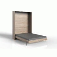 Lit escamotable VANIER décor chêne - Couchage quotidien 140 x 200 cm avec sommier inclus_1