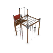 Structure multi-jeux 5 à 12 ans - Uniplay Ficcorenta 8061750 - Poteaux et panneaux bois - Fondation à enterrer - Hags_1