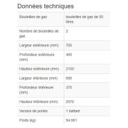 158049W - Armoire pour bouteilles de gaz LG 700 - Simple paroi, galvanisée, pour 2 bouteilles de 50L_1