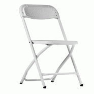 Chaise pliante Big Alex - 80x43x51cm - structure en acier - blanche - usage extérieur_1
