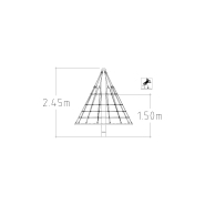 Manège Cone Climber Treadsafe pour aires de jeux - Réf 8074853 - HAGS - Rouge/Noir - Hauteur 2,4m_1