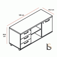 Meuble de service mobile - MDD - Anthracite, Blanc pastel_2