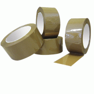 Ruban adhésif BOPP 35µ - déroulement silencieux - solvant caoutchouc naturel - Havane, Blanc, Transparent_1