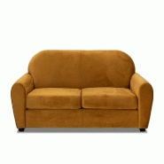 Canapé fixe Club 2 places en velours jaune moutarde - Design vintage anglais et fabrication italienne_1