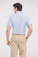 Chemise oxford cintrée manches courtes homme - Russell - Réf: RU923M - 70% coton / 30% polyester - Facile d'entretien, tissu épais et résistant_1
