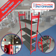 Étagère tôlée galvanisée - Hauteur 2200mm - Profondeur 400mm - Largeur 1000mm - TIXIT_1