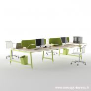 New Color - Bureau open space design pour 2 personnes - Modulable et personnalisable_1