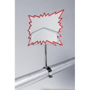 Porte-étiquette chromé à clipser en acier pour tube Ø32mm - 12x2x17cm_1
