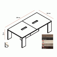 Table de réunion Lithos pour 6 à 8 personnes - Dellarovere - Noyer_1