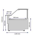 Vitrine canalisable pour viande, traiteur, produits laitiers/fromage - Froid ventilé, Acier inox, Exposition 900 mm - Référence: ONYX 90-3750-N/VD_1