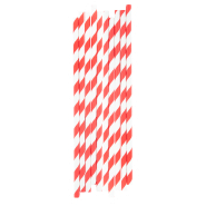 Set de pailles en papier - Lot de 10 avec motifs rayures - Livré en boîte kraft_1