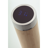 Thermos avec thermomètre tactile LED - double paroi en inox et bambou - 500 ml avec infuseur à thé_1
