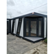 Bureau modulaire de vente - 2 modules design avec options palier, rampe PMR et équipements - L.6.09m x l.9.68m_1